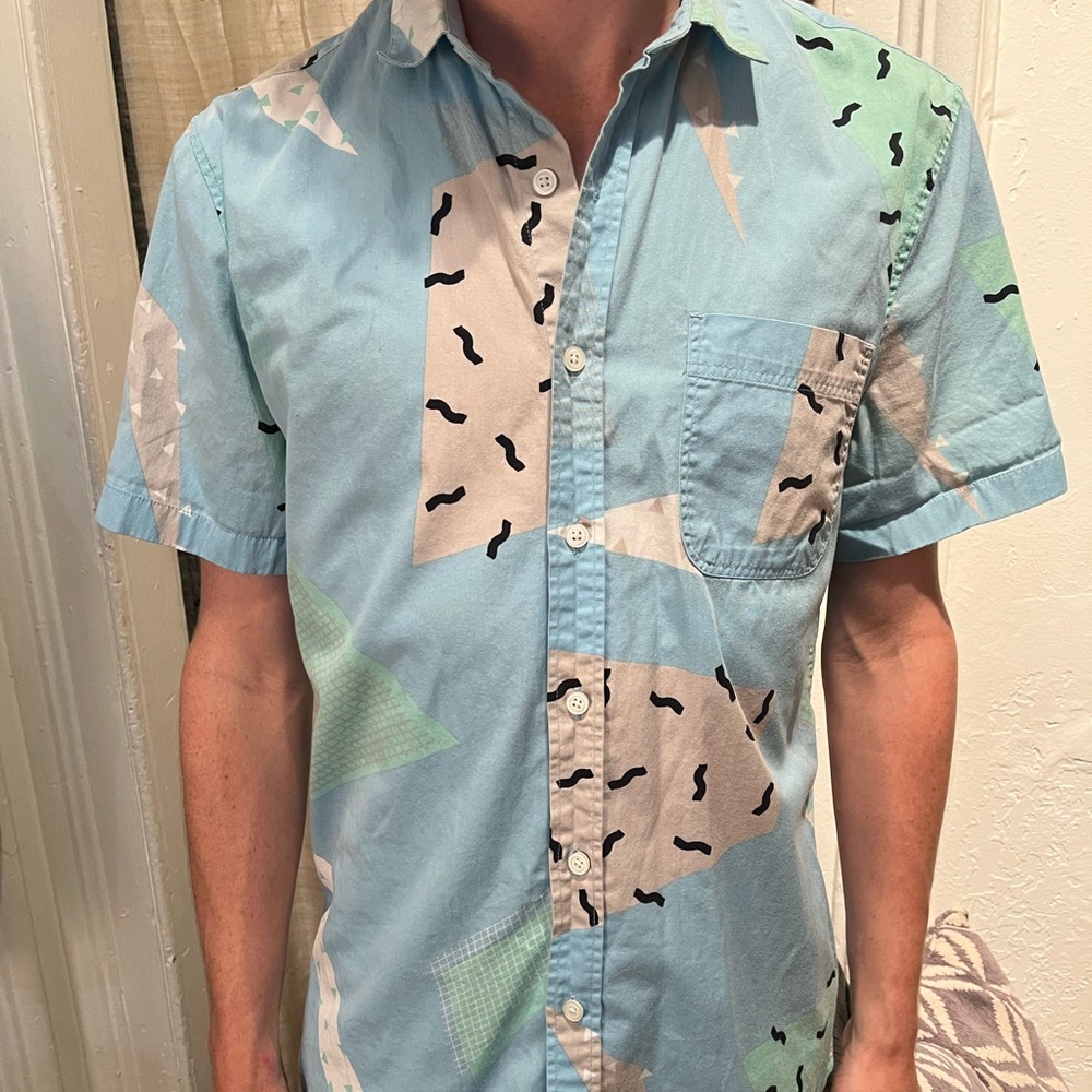 80s party disco button-up